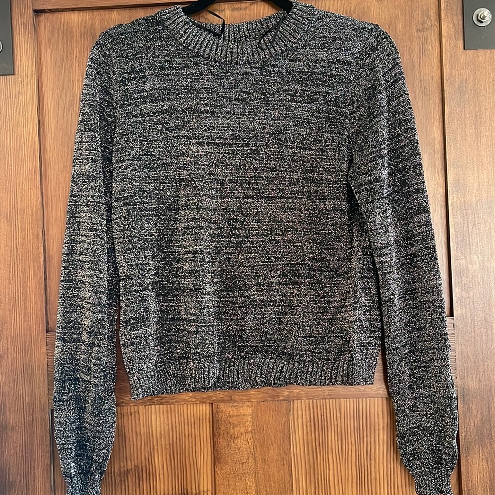 NWOT sparkly black and silver sweater